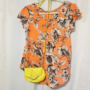 Marisol neon orange short sleeve top